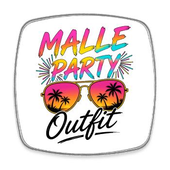 Tenue de fête Malle - Magnet carré - blanc - Devant