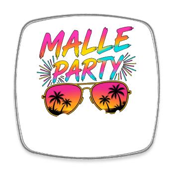 Tenue de fête Malle Majorque vacances d’été - Magnet carré - blanc - Devant