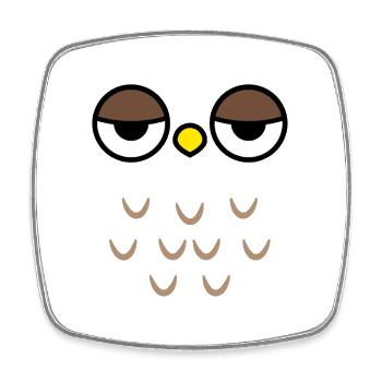 Costume de hibou de la fête de la chouette - Magnet carré - blanc - Devant