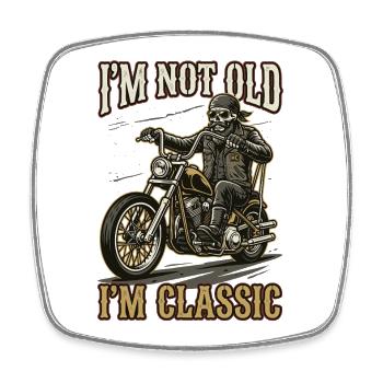 Je ne suis pas vieux, je suis du classique | Biker | Moto - Magnet carré - blanc - Devant