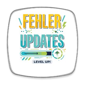 Fehler Werden Updates Level Up - Viereckiger Kühlschrankmagnet - Weiß - Vorne