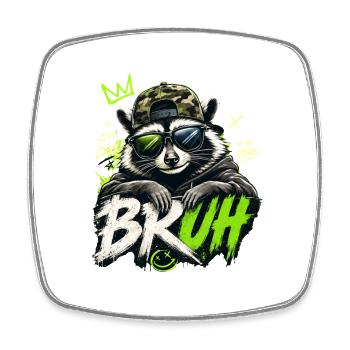 Bruh Raccoon Stylo Stylo Streetwear Stylé - Magnet carré - blanc - Devant