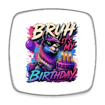 Mec, c’est mon mème d’anniversaire Cooles Llama - Magnet carré - blanc - Devant