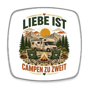 Liebe ist Campen zu zweit – Wohnmobil Paar - Viereckiger Kühlschrankmagnet - Weiß - Vorne