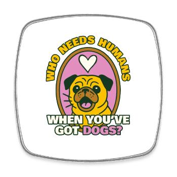 Chemise des Pug Dogs - Magnet carré - blanc - Devant