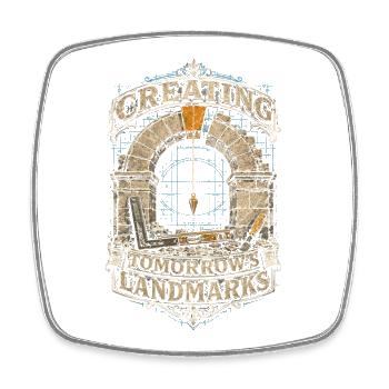Stonemasonry Stonemasonry - Square fridge magnet - white - Front