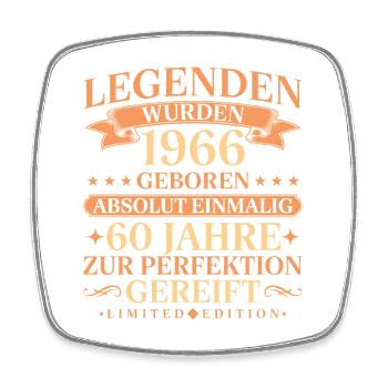 1966 Jahrgang geboren Legenden 60. Geburtstag - Viereckiger Kühlschrankmagnet - Weiß - Vorne