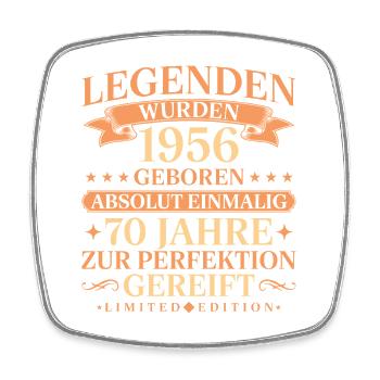 1956 Jahrgang geboren Legenden 70. Geburtstag - Viereckiger Kühlschrankmagnet - Weiß - Vorne