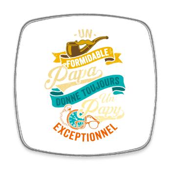 Formidable Papa Papy Exceptionnel Cadeau - Magnet carré - blanc - Devant