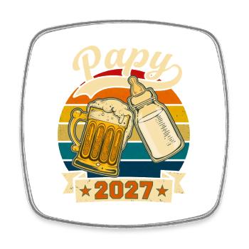 Futur Papy 2027 Annonce Grossesse Rétro - Magnet carré - blanc - Devant