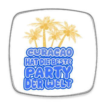 Urlaubsregion Curacao - Viereckiger Kühlschrankmagnet - Weiß - Vorne