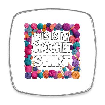 Mon t-shirt au crochet qui dit - Magnet carré - blanc - Devant