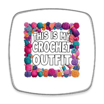 Déclaration de tenue au crochet - Magnet carré - blanc - Devant
