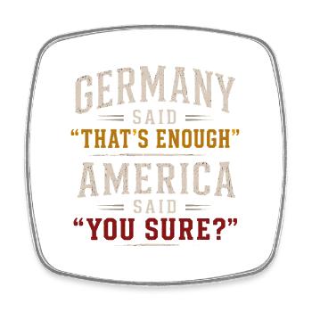 German American German Roots Origin - Square fridge magnet - white - Front