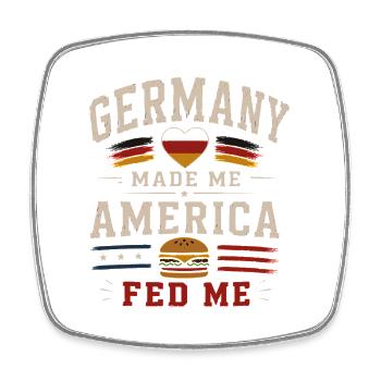 Deutsches Blut Amerikanische Wurzeln - Viereckiger Kühlschrankmagnet - Weiß - Vorne
