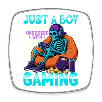 Jeu de Skeleton Gaming Halloween - Magnet carré - blanc - Devant