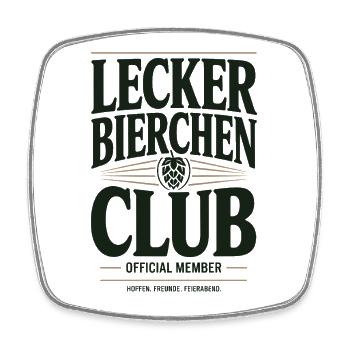 Lecker Bierchen Club Bier Spruch JGA Malle Bier - Viereckiger Kühlschrankmagnet - Weiß - Vorne