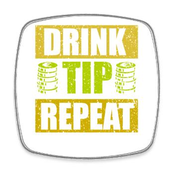 waiter bartender bartender bartender barchef - Square fridge magnet - white - Front