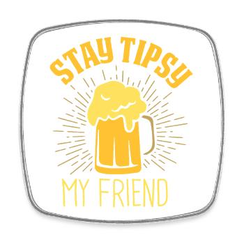 waiter bartender bartender bartender barchef - Square fridge magnet - white - Front
