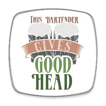 waiter bartender bartender bartender barchef - Square fridge magnet - white - Front