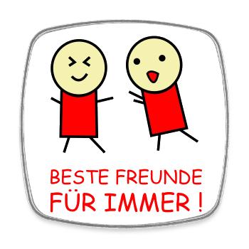 Beste Freunde Für Immer Duo - Viereckiger Kühlschrankmagnet - Weiß - Vorne