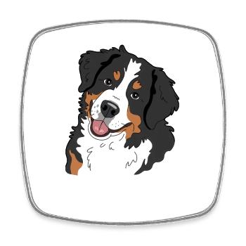 Berner Sennenhund - Viereckiger Kühlschrankmagnet - Weiß - Vorne