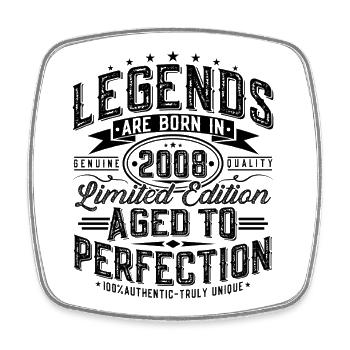 Cadeau d’anniversaire vintage vintage 2008 rétro - Magnet carré - blanc - Devant