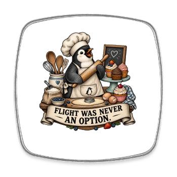 Penguin Baker Joke Baker Humor - Square fridge magnet - white - Front