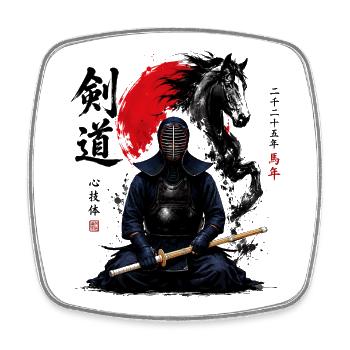 Pferde-Kendo Karate Judo Akido Martial Arts Kendo - Viereckiger Kühlschrankmagnet - Weiß - Vorne
