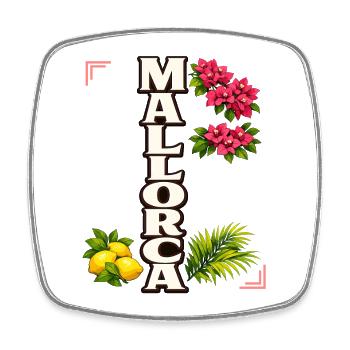 Mallorca Blumen & Zitronen mediterraner Urlaub - Viereckiger Kühlschrankmagnet - Weiß - Vorne