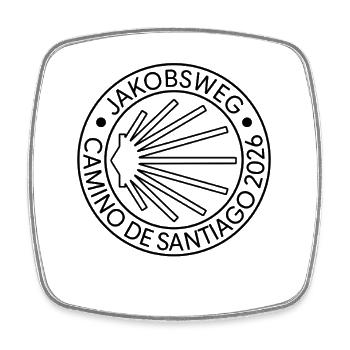 Camino de Santiago 2026 | Jakobsweg Stempel - Viereckiger Kühlschrankmagnet - Weiß - Vorne