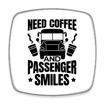 Bus Driver Funny Saying - Square fridge magnet - white - Front