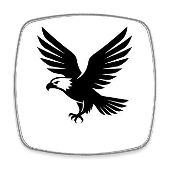 Eagle Bird en mode vol - Magnet carré - blanc - Devant