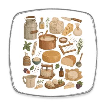Amour du fromage | Fromage et Artisanat du Fromage - Magnet carré - blanc - Devant