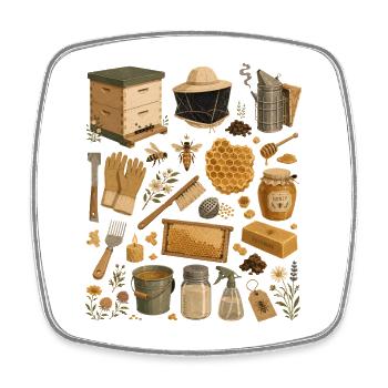 Amour des abeilles | Apiculture & Miel - Magnet carré - blanc - Devant
