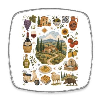 Toskana Sehnsucht | Italien & Dolce Vita - Viereckiger Kühlschrankmagnet - Weiß - Vorne