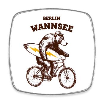 Berlin Bär Wannsee - Viereckiger Kühlschrankmagnet - Weiß - Vorne