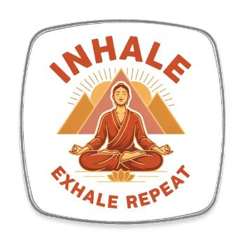 Inhale Exhale Repeat - Square fridge magnet - white - Front
