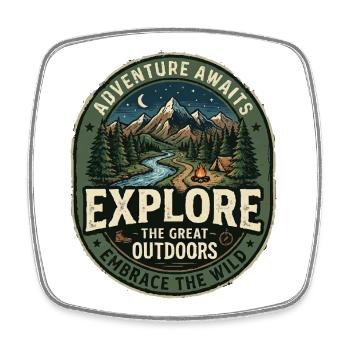 Explore The Great Outdoors – Adventure and Nature - Square fridge magnet - white - Front