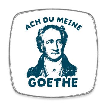 Ach du meine Goethe  Literatur Wortspiel Humor - Viereckiger Kühlschrankmagnet - Weiß - Vorne