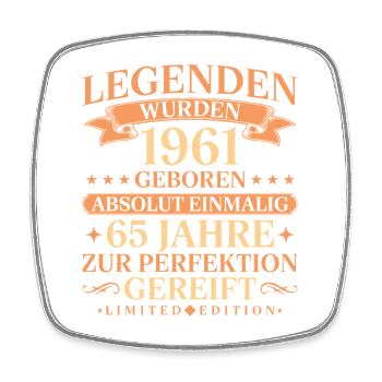 1961 Jahrgang geboren Legenden 65. Geburtstag - Viereckiger Kühlschrankmagnet - Weiß - Vorne