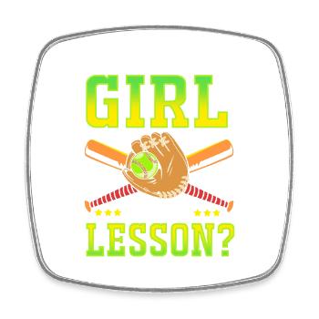 Softball Mom - Square fridge magnet - white - Front