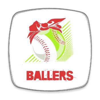 Softball Mom - Square fridge magnet - white - Front