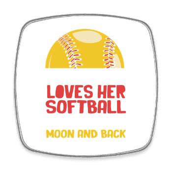 Maman de softball Maman de softball - Magnet carré - blanc - Devant