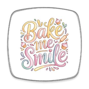 Pastry Chef Bake Me Smile Pastry Artist Baker - Square fridge magnet - white - Front