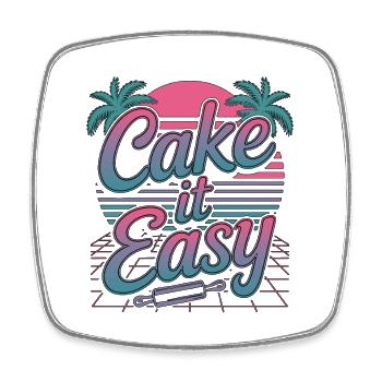 Gâteau de chef pâtissier C’est facile Baking Professional - Magnet carré - blanc - Devant