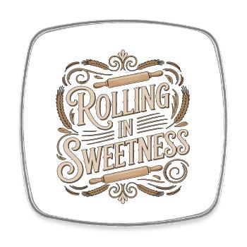 Pastry Chef Rolling In Sweetness Confectioner - Square fridge magnet - white - Front