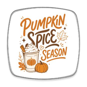 Saison des épices à la citrouille - Saison d’automne - Magnet carré - blanc - Devant