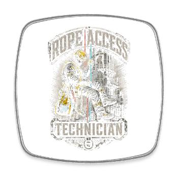 Industrial climbers at heights - Square fridge magnet - white - Front