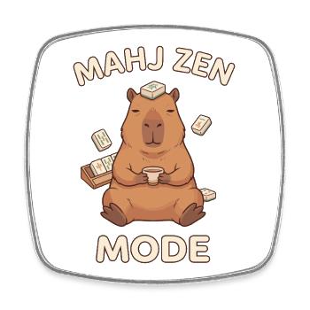 Mahjong Mahj Zen Mode Capybara - Viereckiger Kühlschrankmagnet - Weiß - Vorne
